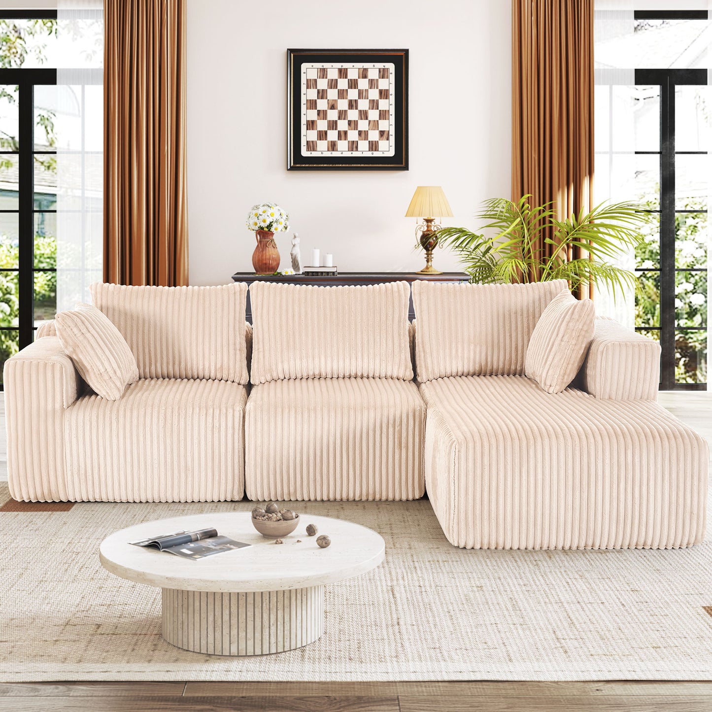102" Cloud Sectional Couch with L-Shape Chaise