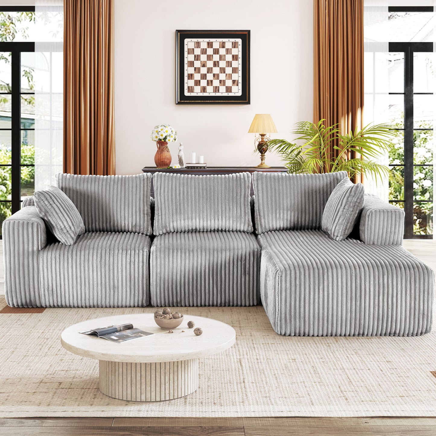 102" Cloud Sectional Couch with L-Shape Chaise