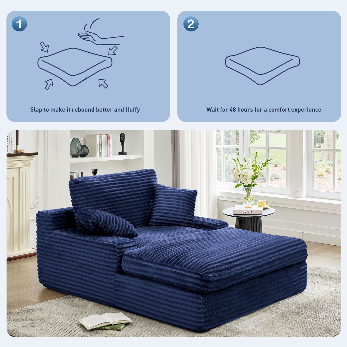 73''x55'' Oversized Chaise Lounge Chair