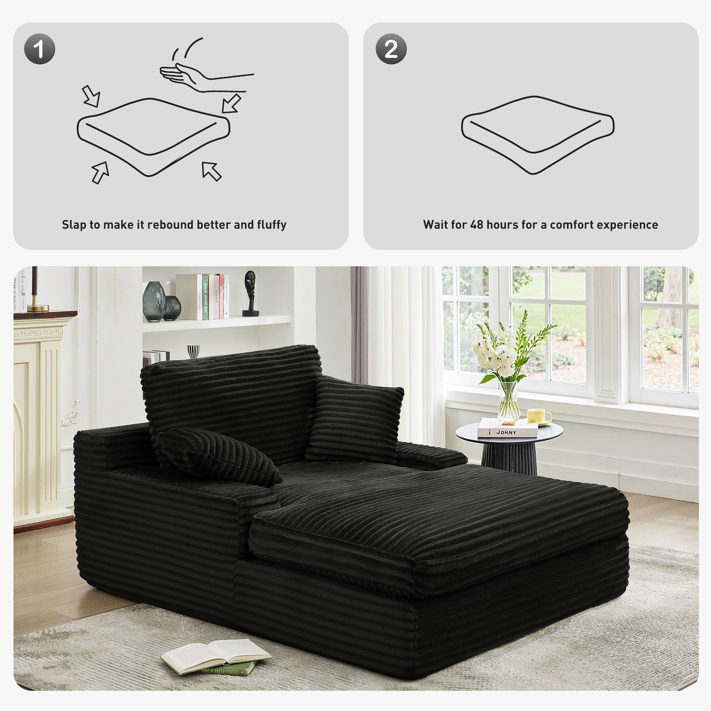 73''x55'' Oversized Chaise Lounge Chair