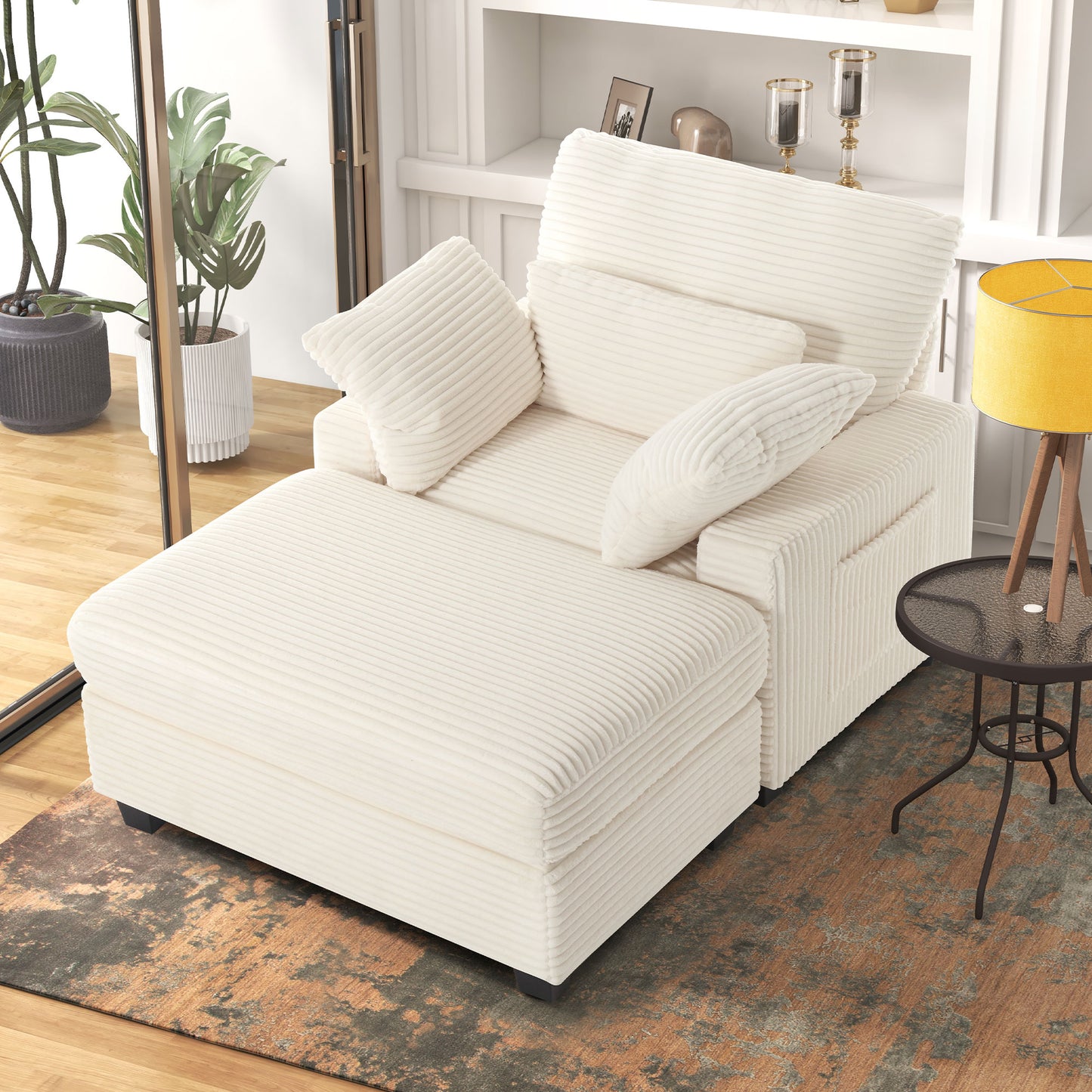 Oversized Accent Chair with Ottoman
