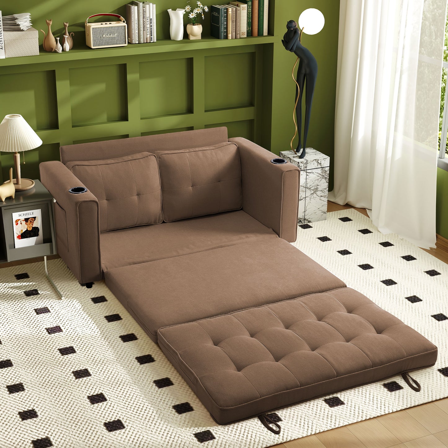 Comfy 3-in-1 Fordable Loveseat Sofa Couch for Small Space