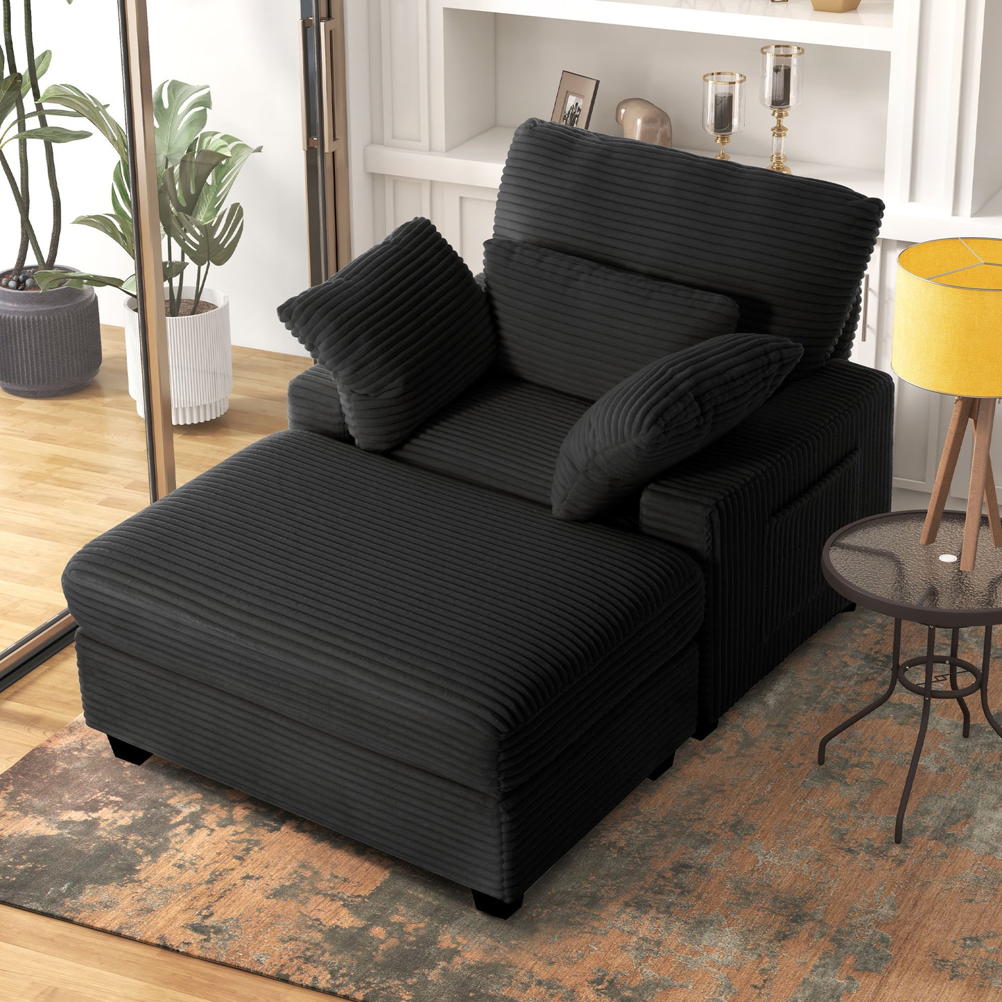 Oversized Accent Chair with Ottoman