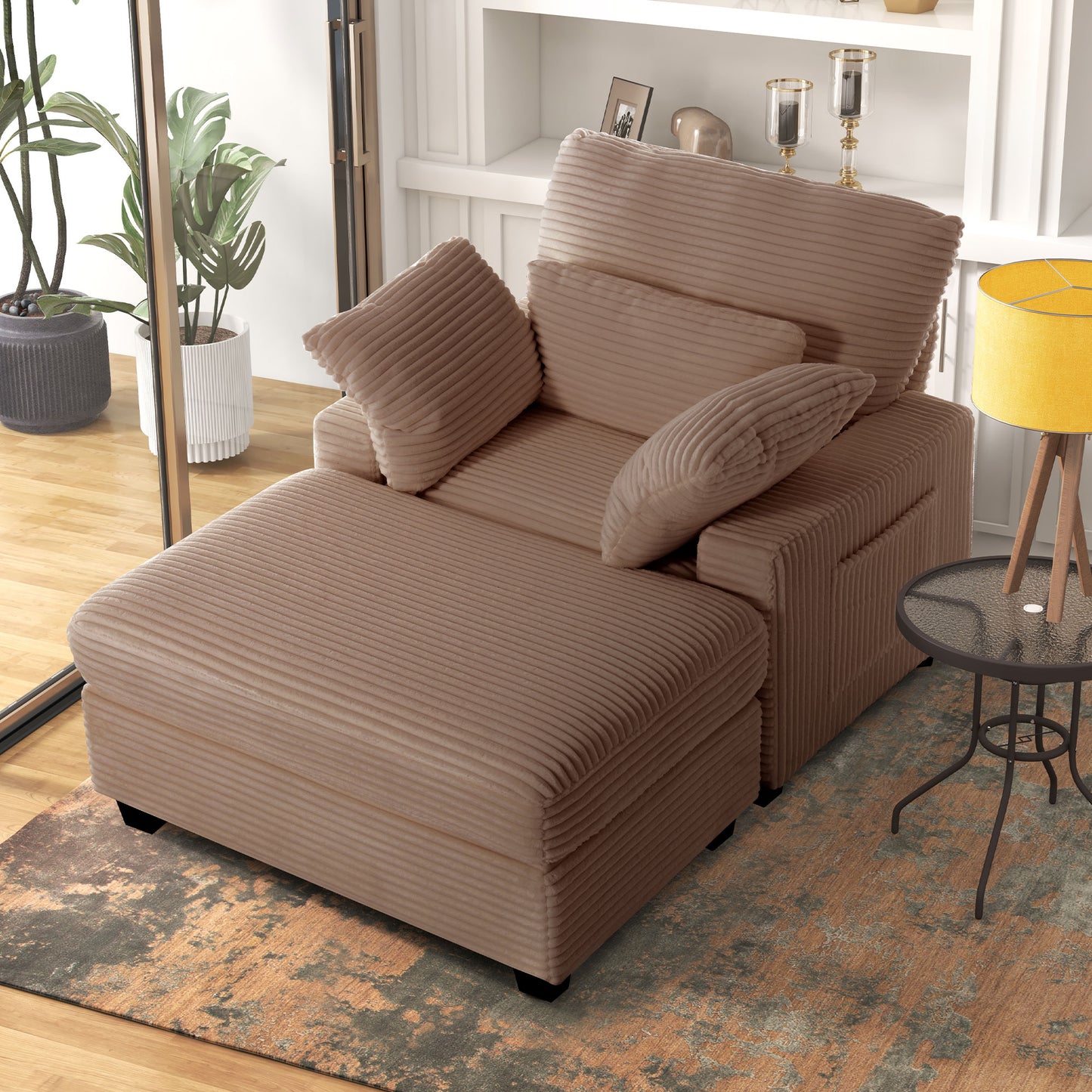 Oversized Accent Chair with Ottoman