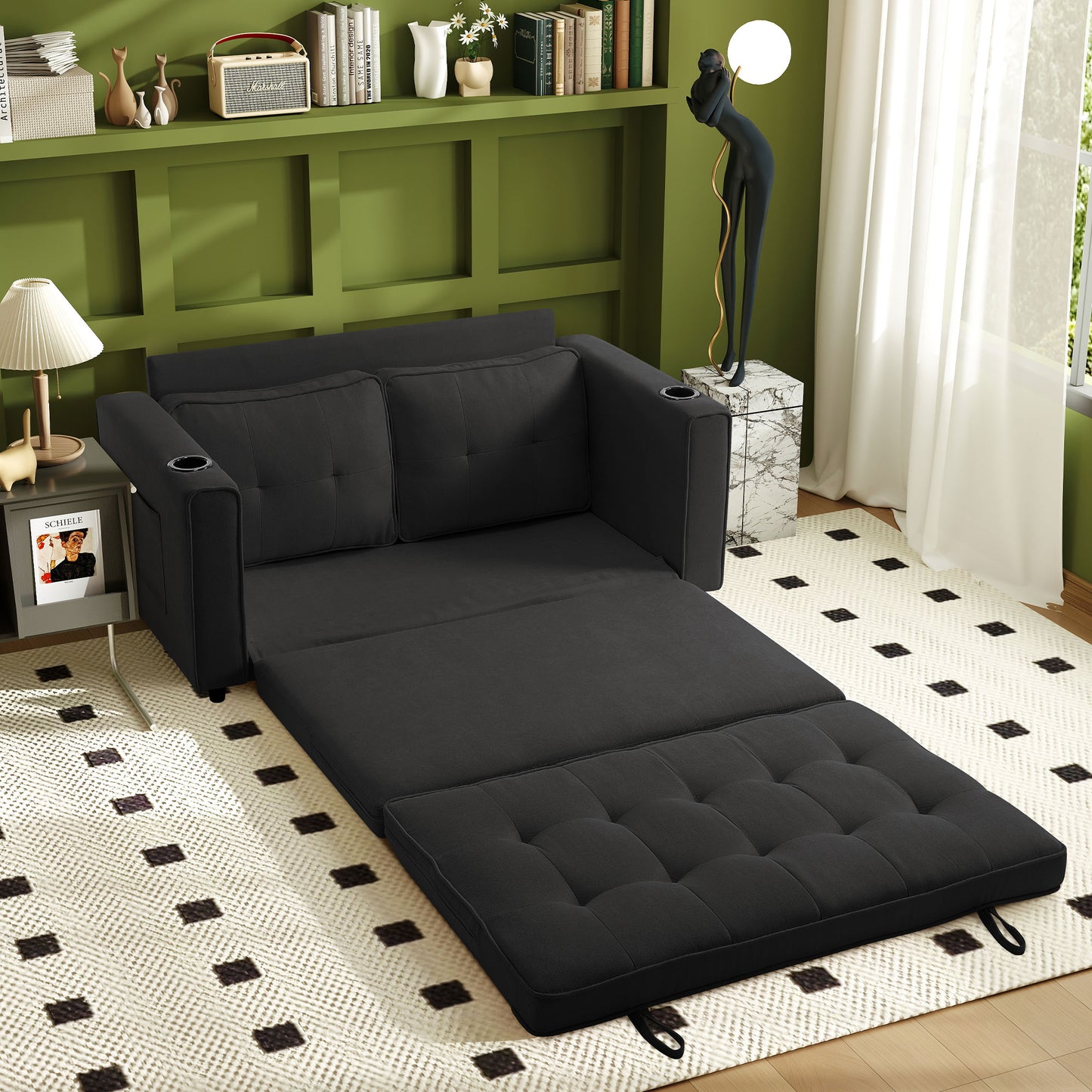 Comfy 3-in-1 Fordable Loveseat Sofa Couch for Small Space