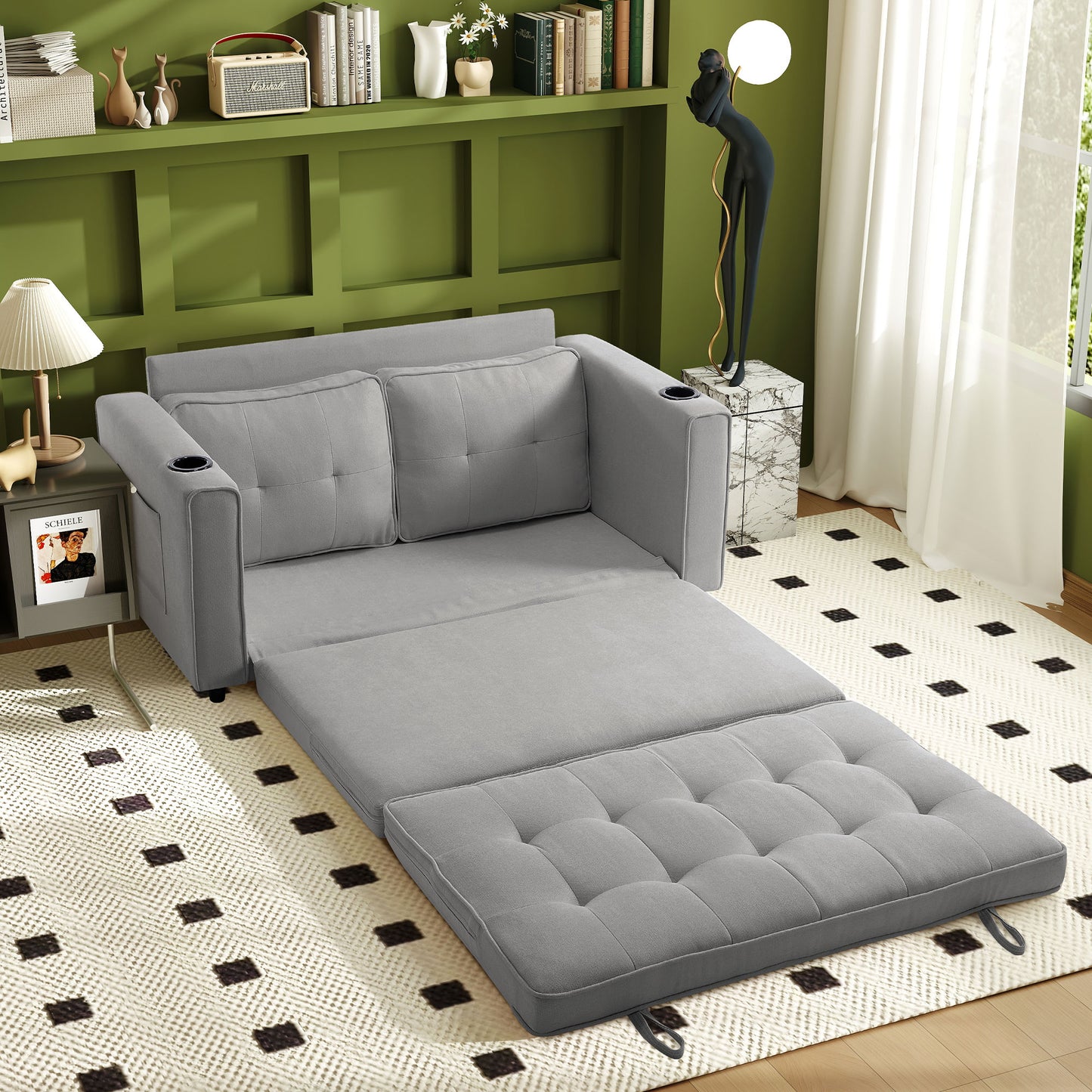 Comfy 3-in-1 Fordable Loveseat Sofa Couch for Small Space