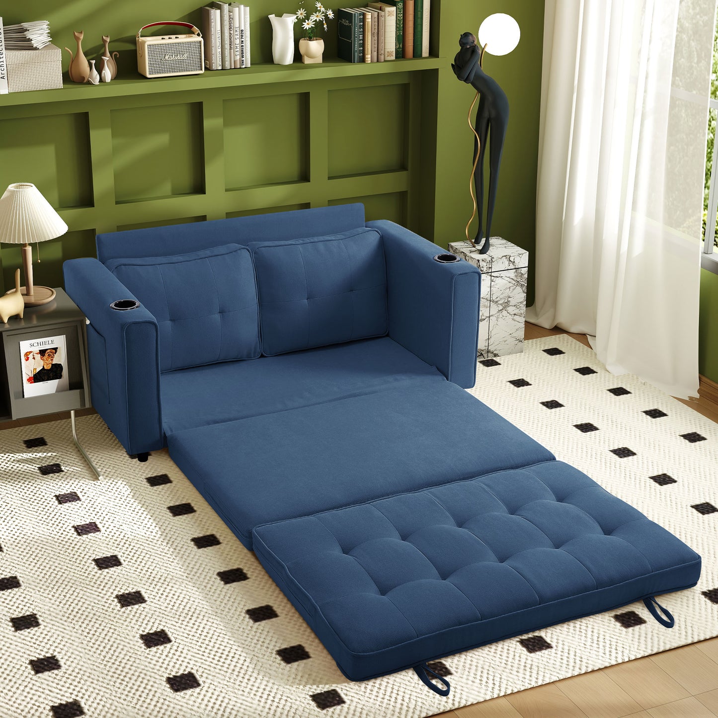 Comfy 3-in-1 Fordable Loveseat Sofa Couch for Small Space