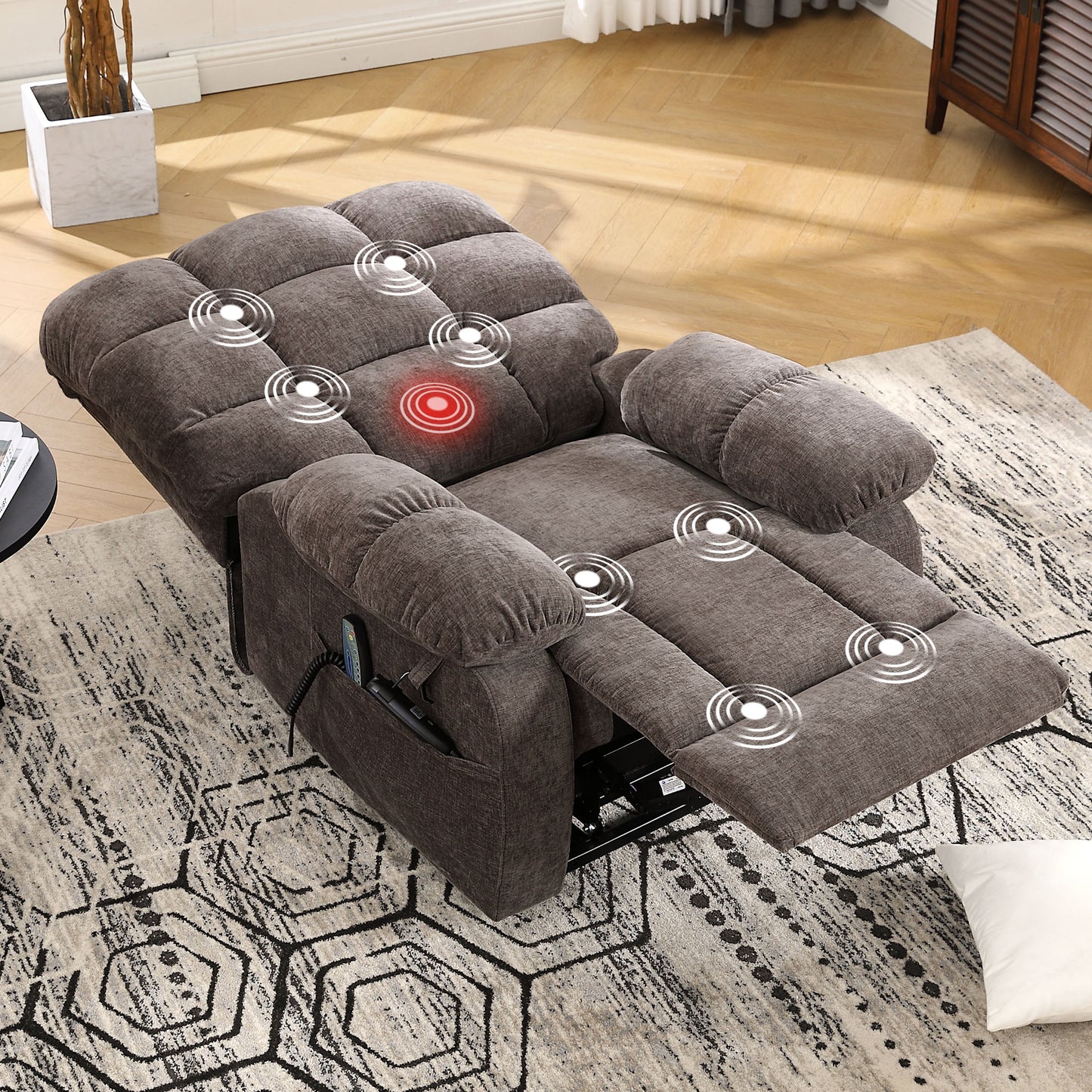 0050 Lay Flat Recliner Power Lift Chair for Elderly with Massage and Heat