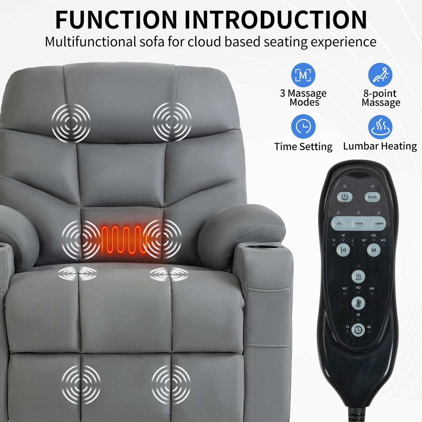 0060 Power Lift Recliner Chair for Elderly with Removable Cover