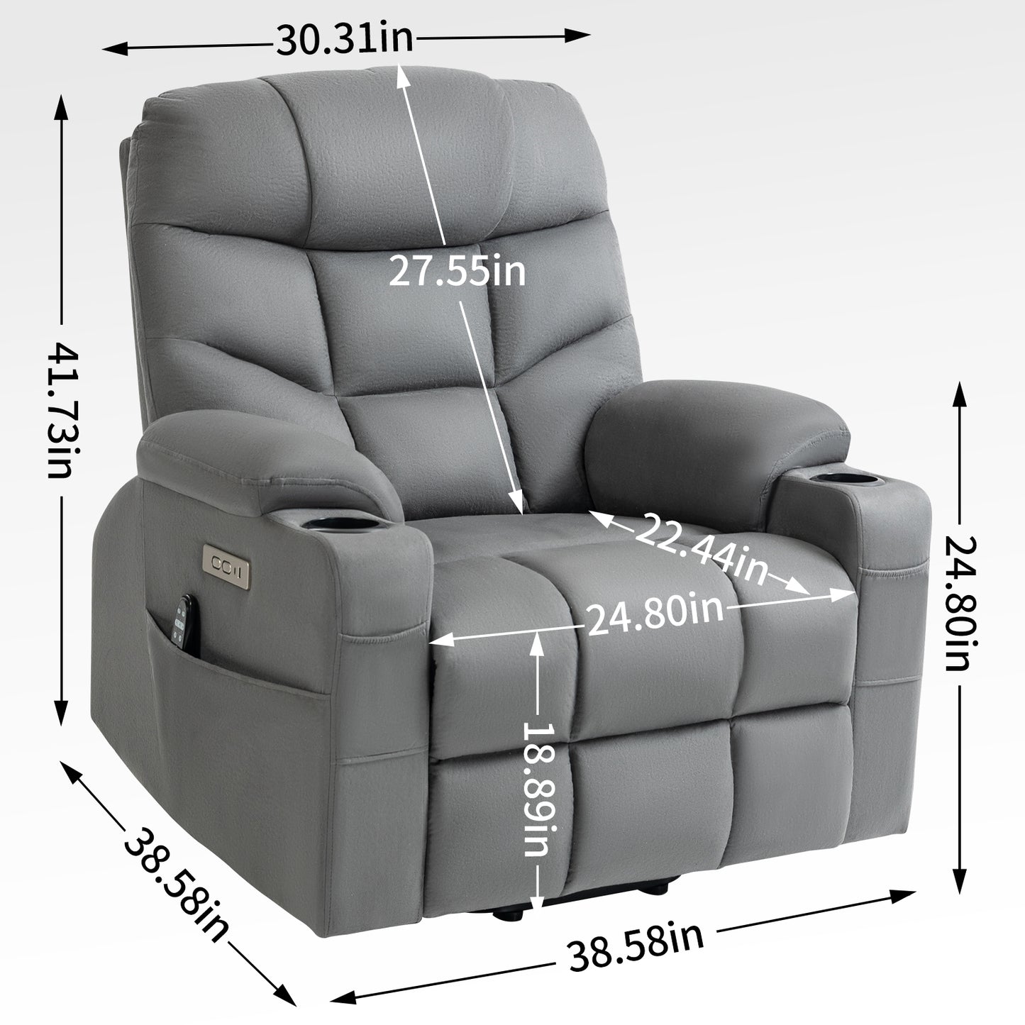 0060 Power Lift Recliner Chair for Elderly with Removable Cover