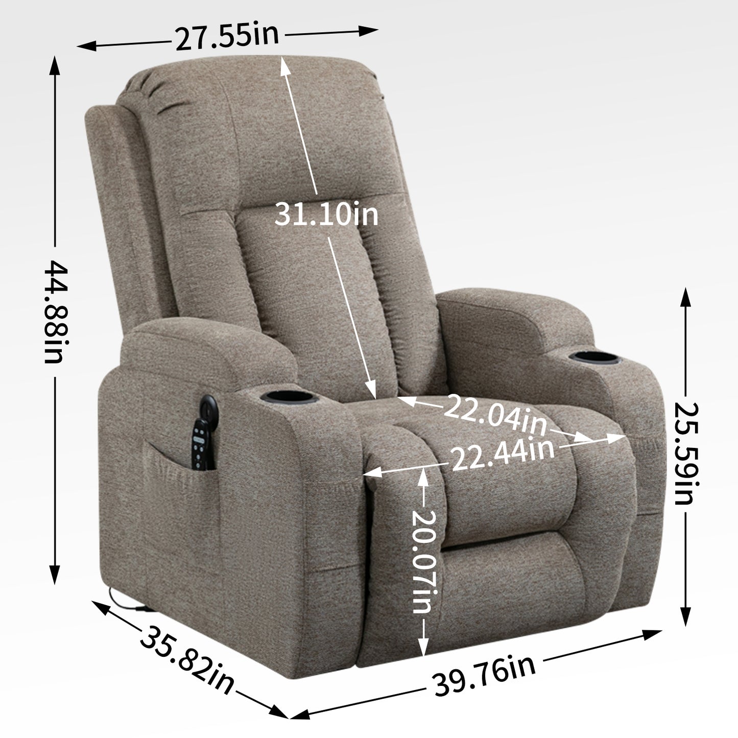 0029 Power Lift Recliner Chair Sofa with Massage and Heat for Elderly