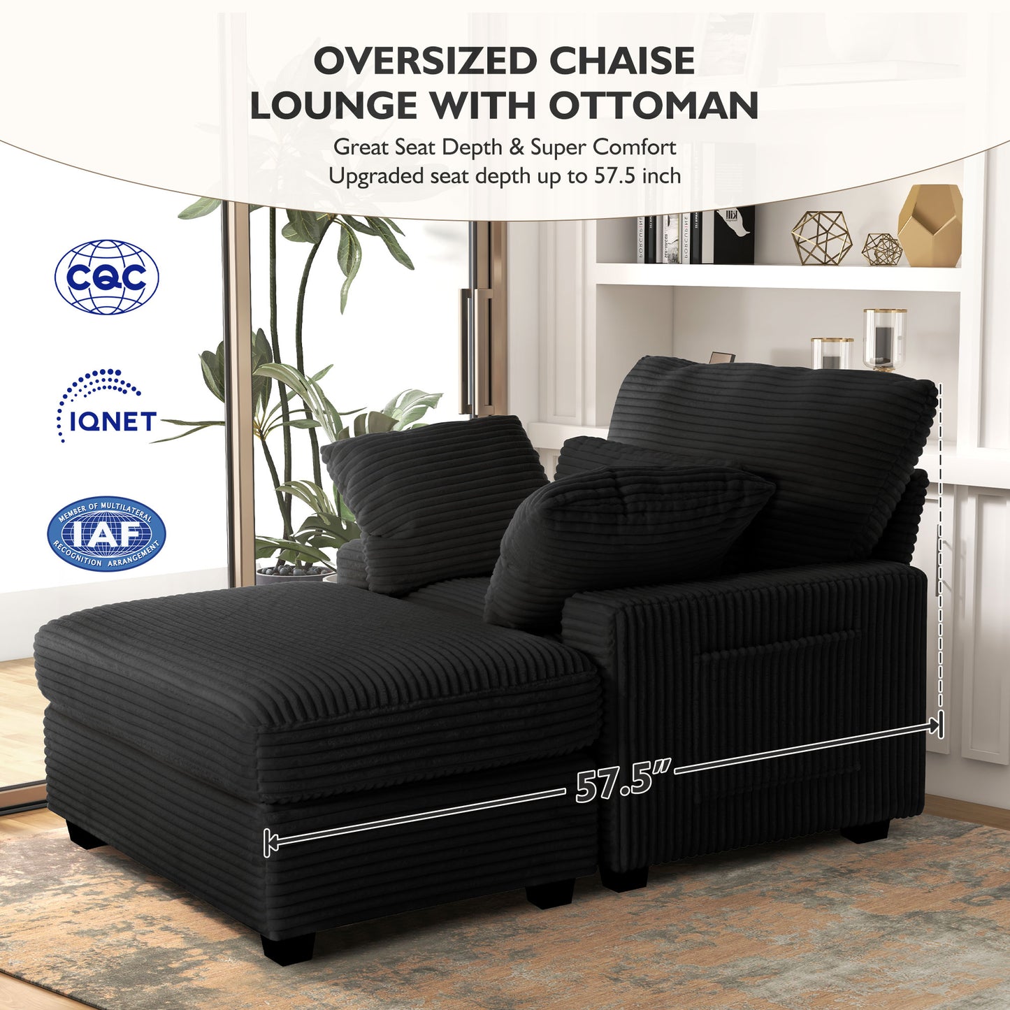 Oversized Accent Chair with Ottoman
