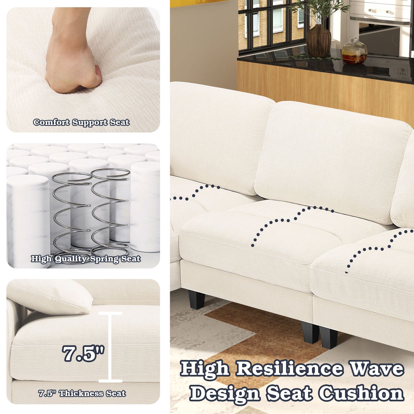 Convertible Sectional Couches for Living Room