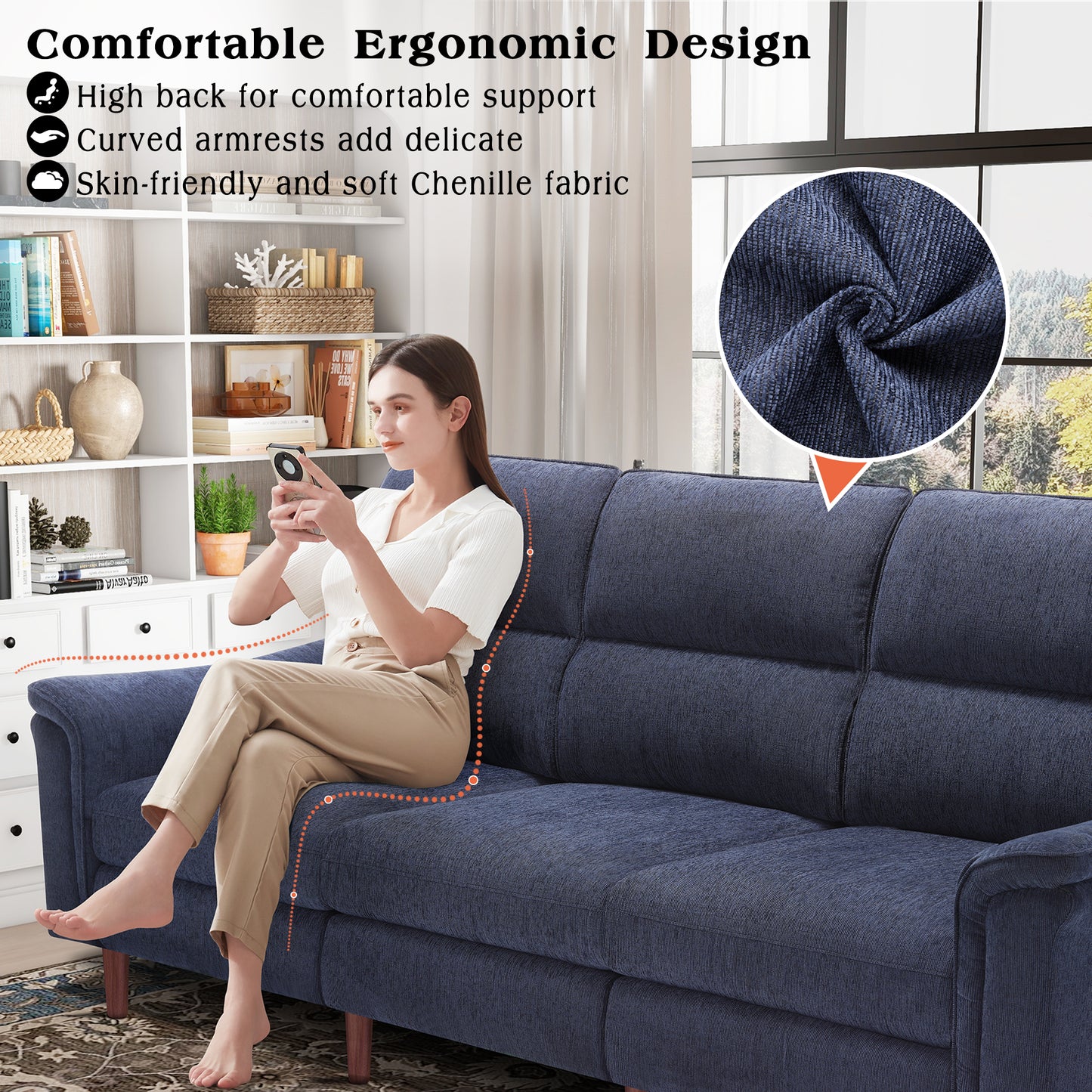 Modular Sectional Sofa With High Backrest
