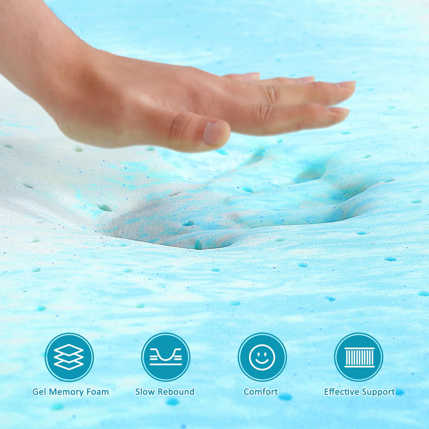 2&3 Inch Gel Memory Foam Mattress Topper