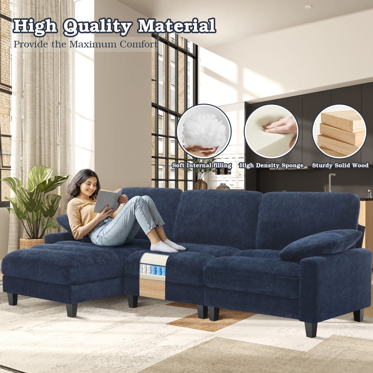 Convertible Sectional Couches for Living Room