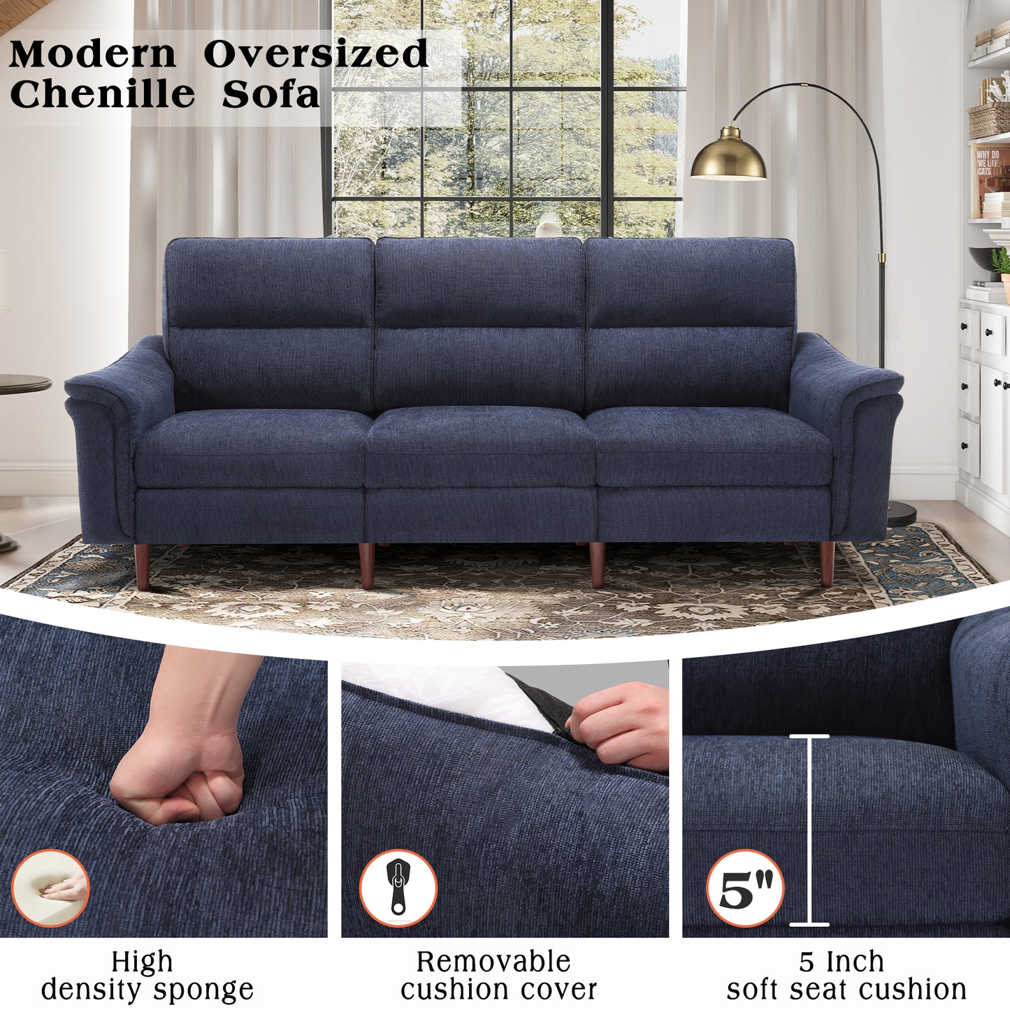 Modular Sectional Sofa With High Backrest