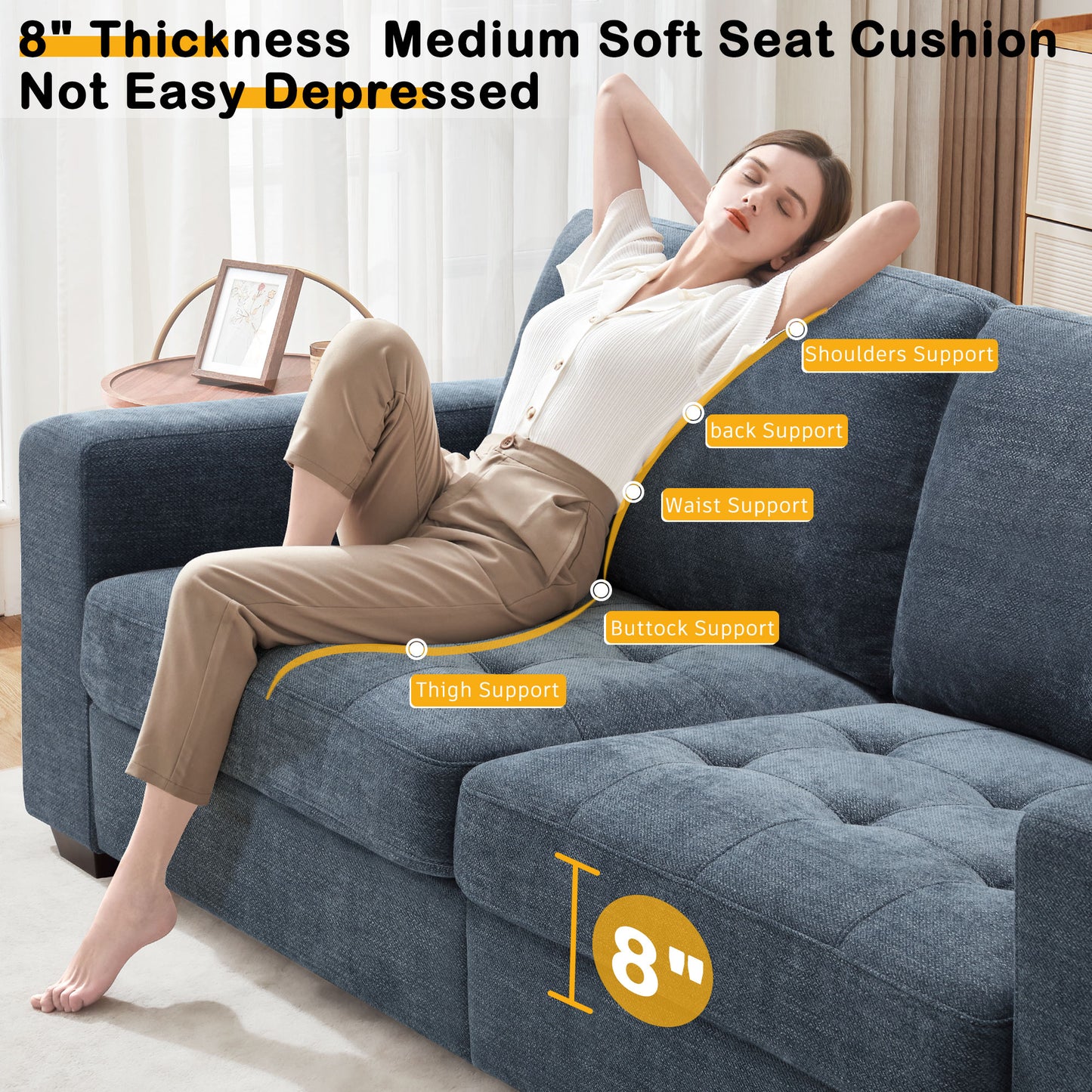 89'' Comfy Sofa Couch for Living Room