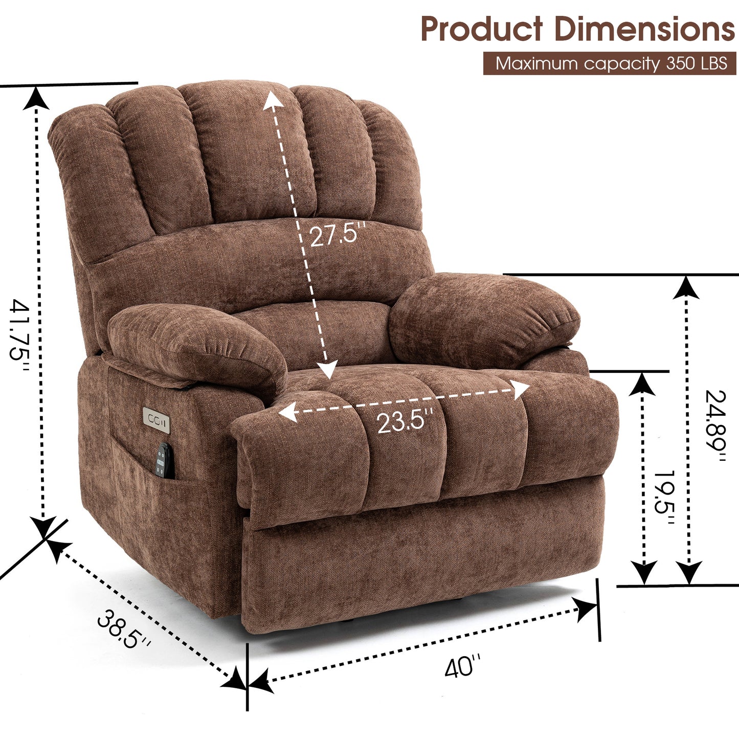 0030 Power Lift Recliner Chair for Living Room with Massage and Heat