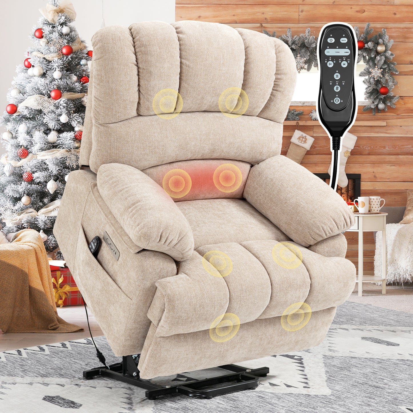 0030 Power Lift Recliner Chair for Living Room with Massage and Heat