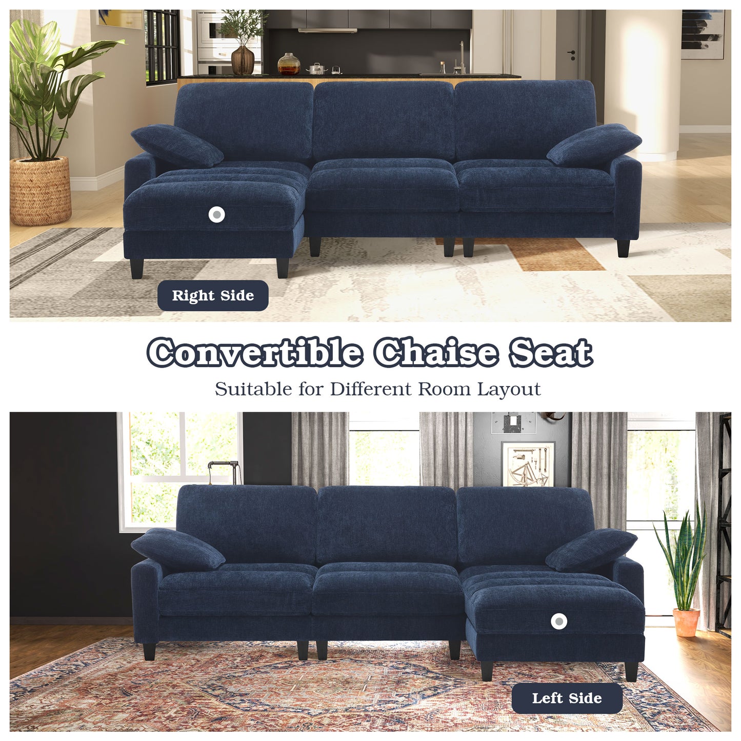 Convertible Sectional Couches for Living Room