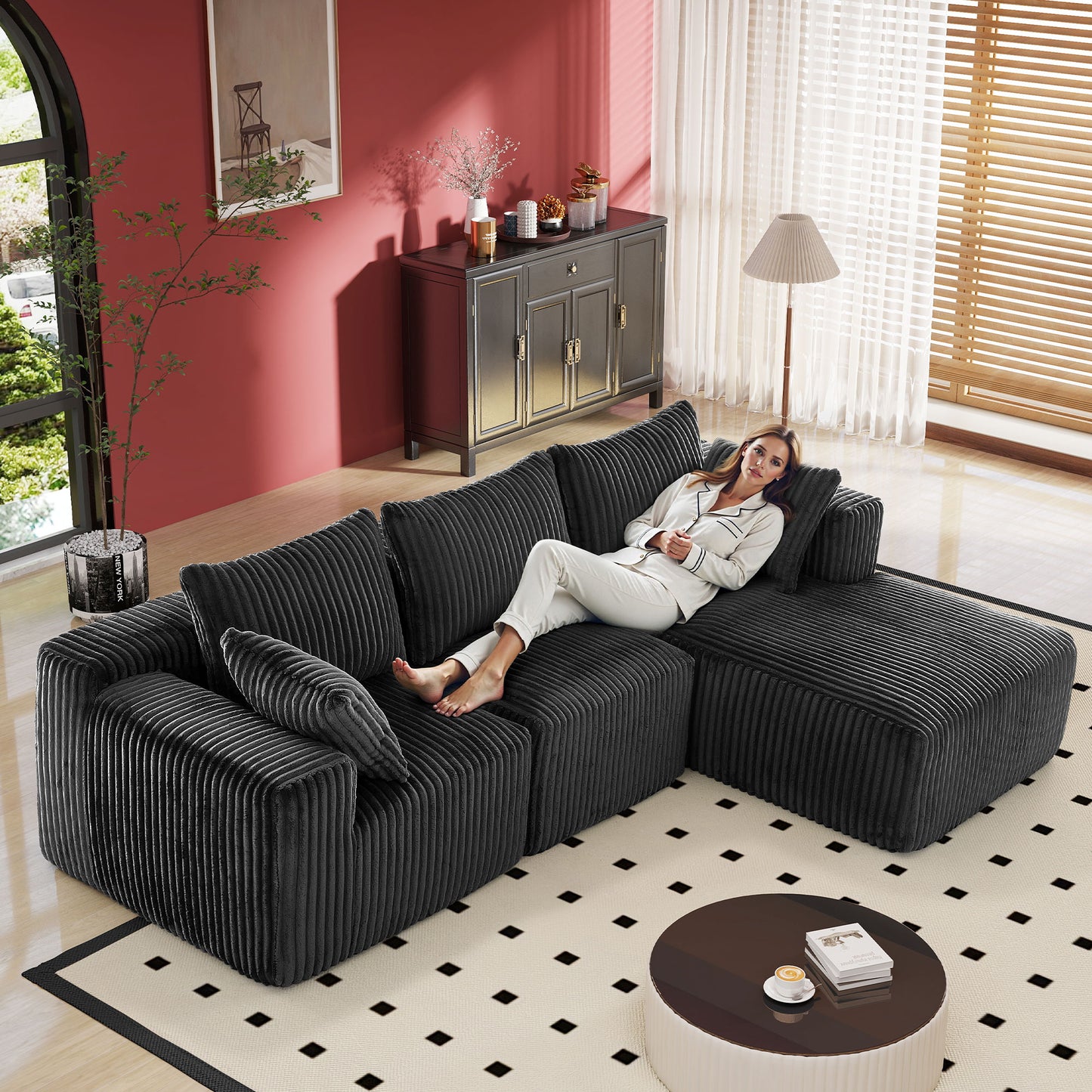 102" Cloud Sectional Couch with L-Shape Chaise