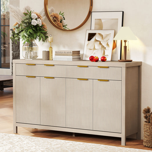 55.5 Inch Sideboard Buffet Cabinet With Sturdy Desktop