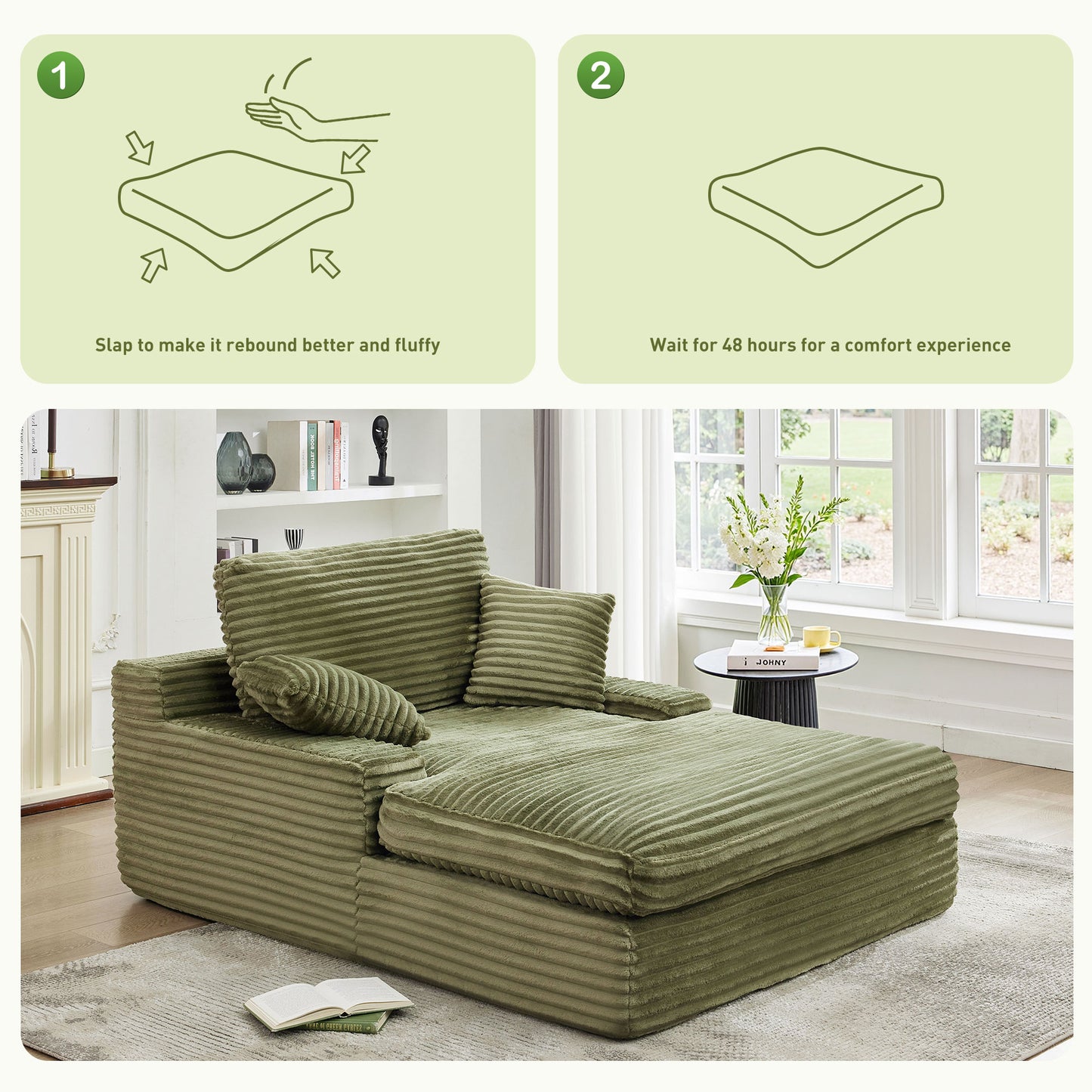 73''x55'' Oversized Chaise Lounge Chair