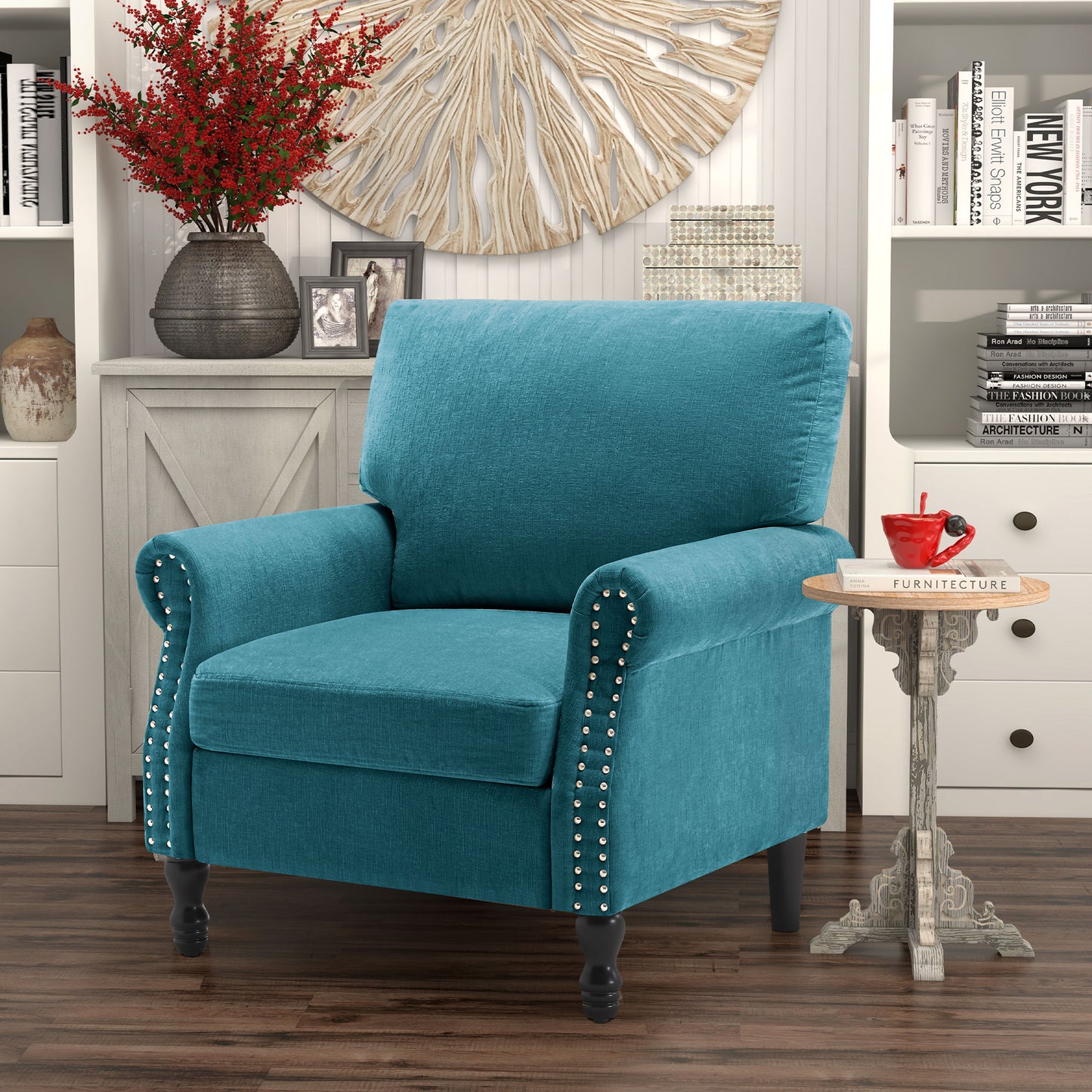 Modern Chenille Fabric Armchair for Living Room
