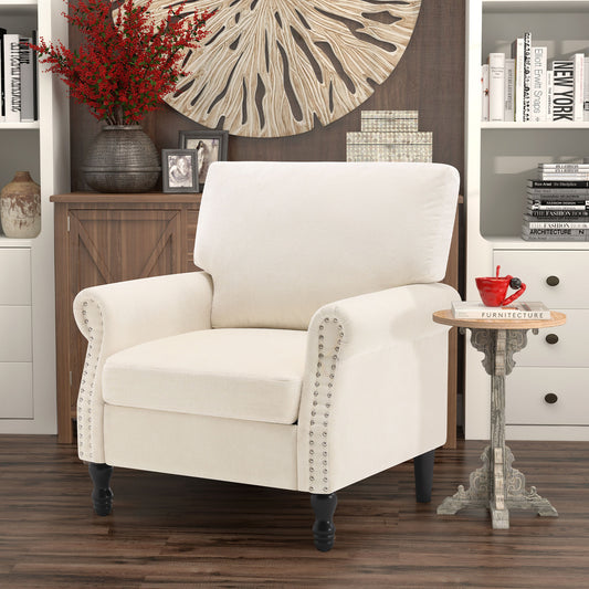 Modern Chenille Fabric Armchair for Living Room