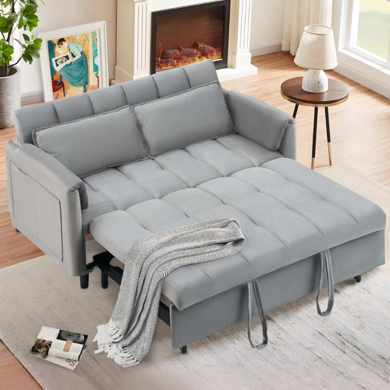 3-in-1 Convertible Sofa Bed, Loveseat Sleeper Sofa with Pull Out Bed & Adjustable Backrest for Living Room or Office