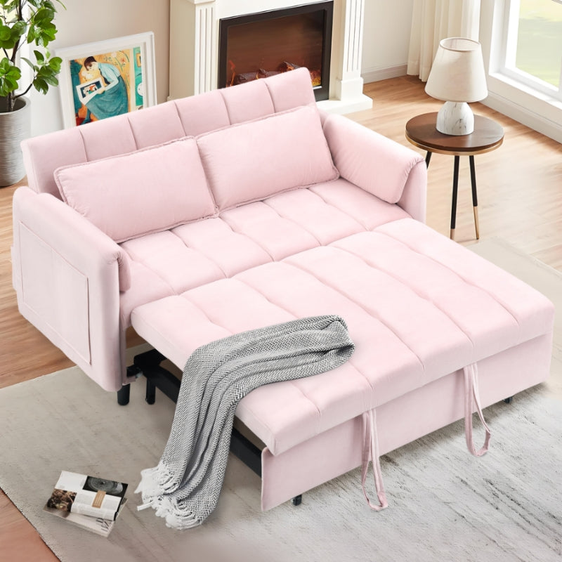 3-in-1 Convertible Sofa Bed, Loveseat Sleeper Sofa with Pull Out Bed & Adjustable Backrest for Living Room or Office