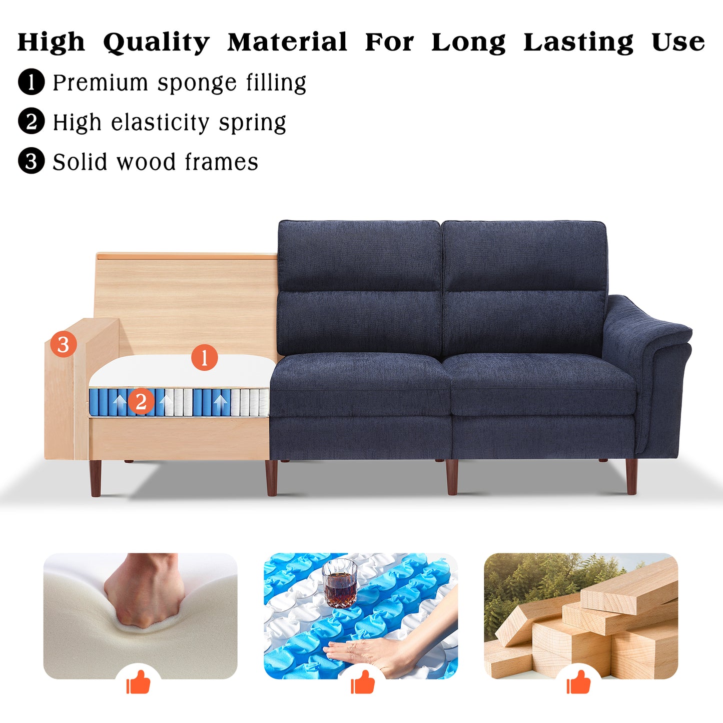 Modular Sectional Sofa With High Backrest