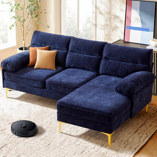 L Shape Couch 3 Seater Comfy Sofa with Reversible Chaise