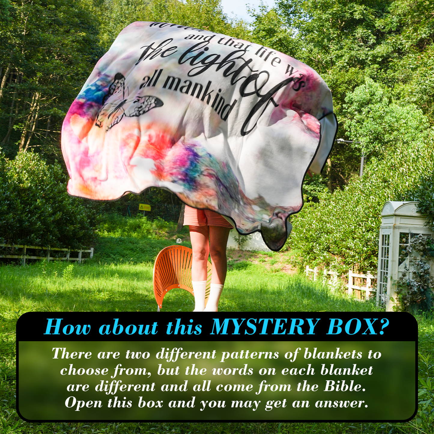 Bible Verse Mystery Box Throw Blanket,72x80,Gifts