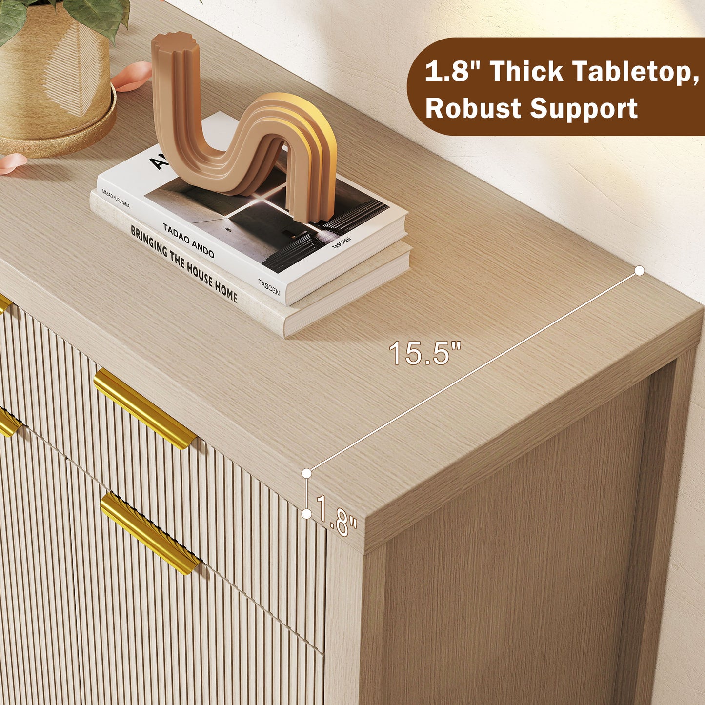 55.5 Inch Sideboard Buffet Cabinet With Sturdy Desktop
