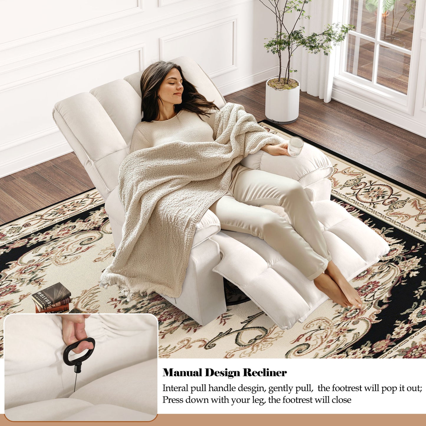 Swivel Rocker Recliner Chair with Massage and Heat