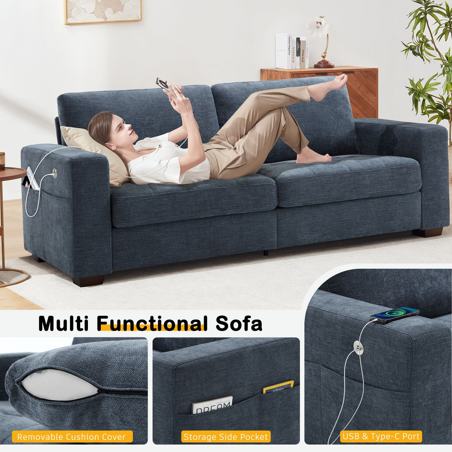 89'' Comfy Sofa Couch for Living Room