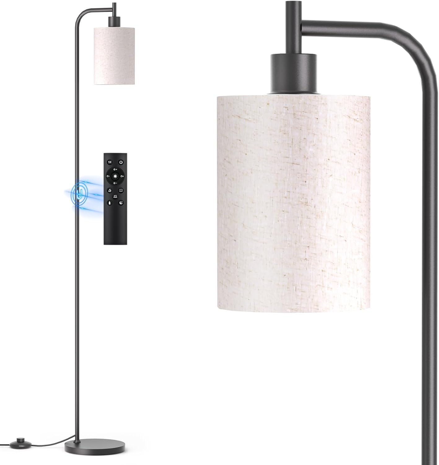 Dimmable Arc Floor Lamp with Remote Control for Living Room