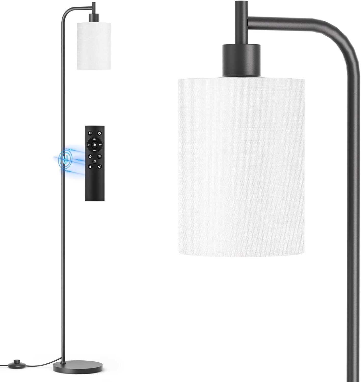 Dimmable Arc Floor Lamp with Remote Control for Living Room