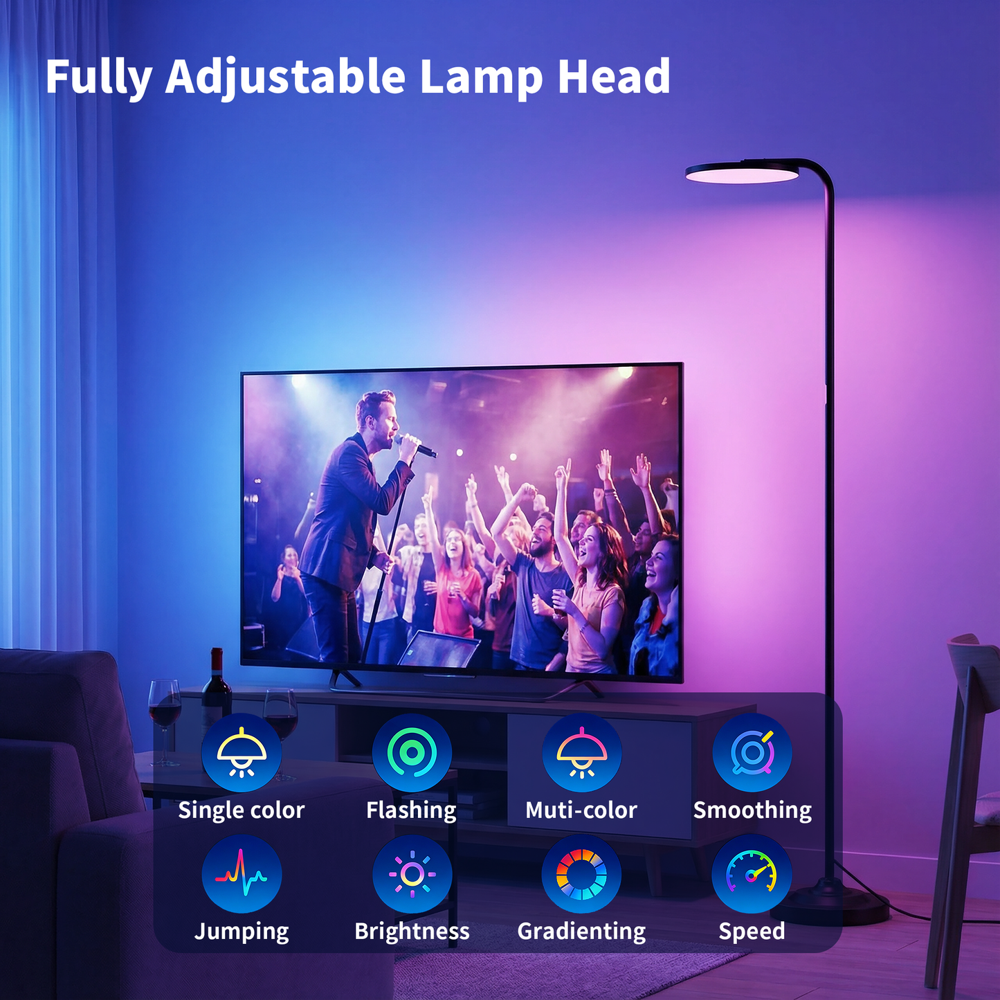 BedLuxuy 36W Super Bright Standing Lamp, Stepless Dimmable Torchiere Tall Floor Lamp with Remote Control for Living Room, Bedroom, Office