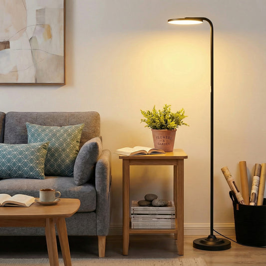 BedLuxuy 36W Super Bright Standing Lamp, Stepless Dimmable Torchiere Tall Floor Lamp with Remote Control for Living Room, Bedroom, Office